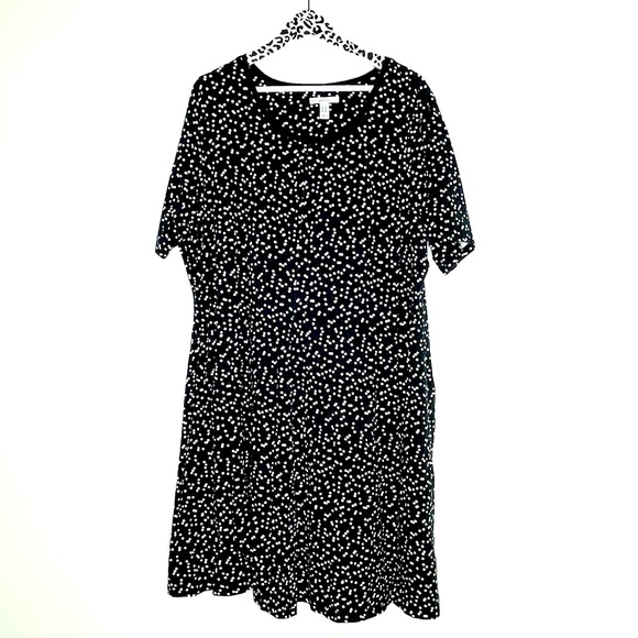 Isaac Mizrahi Other - Isaac Mizrahi Live QVC Women’s Black PolkaDot Short Sleeve night dress Size 2X